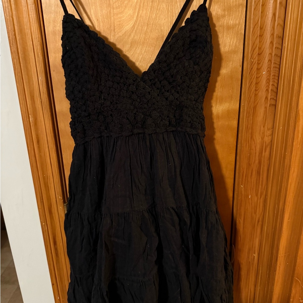 Aerie Black Strapless Dress